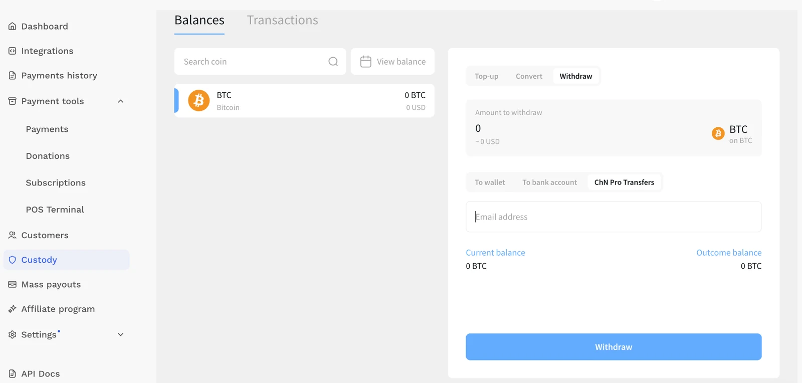 NOWPayments Custody withdrawal path